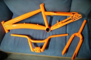 Рама велосипеда окрашенная порошковой краской